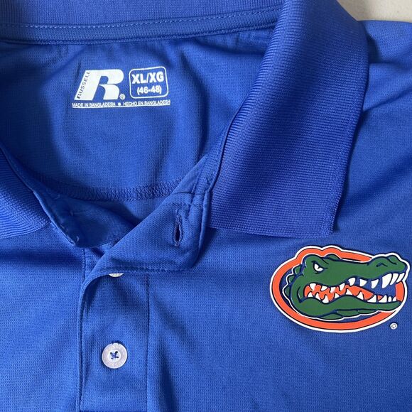University of Florida Gators Russell Blue Logo Polo Shirt Men’s Size XL - Picture 1 of 3